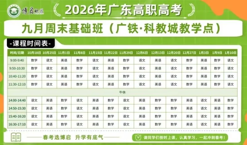 周末不荒废!高职高考周末辅导班,逆袭就趁现在!-第9张图片-四季读书网