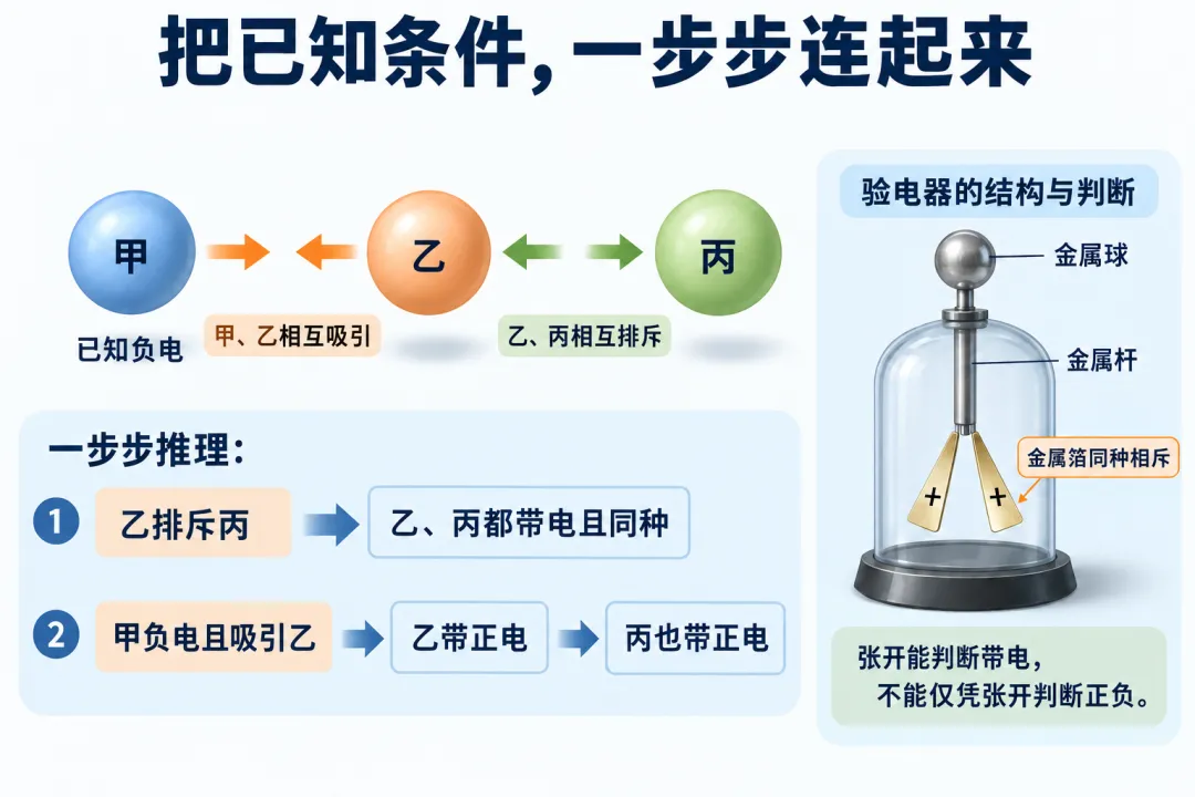 初三物理|2组关系帮孩子搞定电荷正负关系-第4张图片-四季读书网 初三物理|2组关系帮孩子搞定电荷正负关系-第4张图片-四季读书网