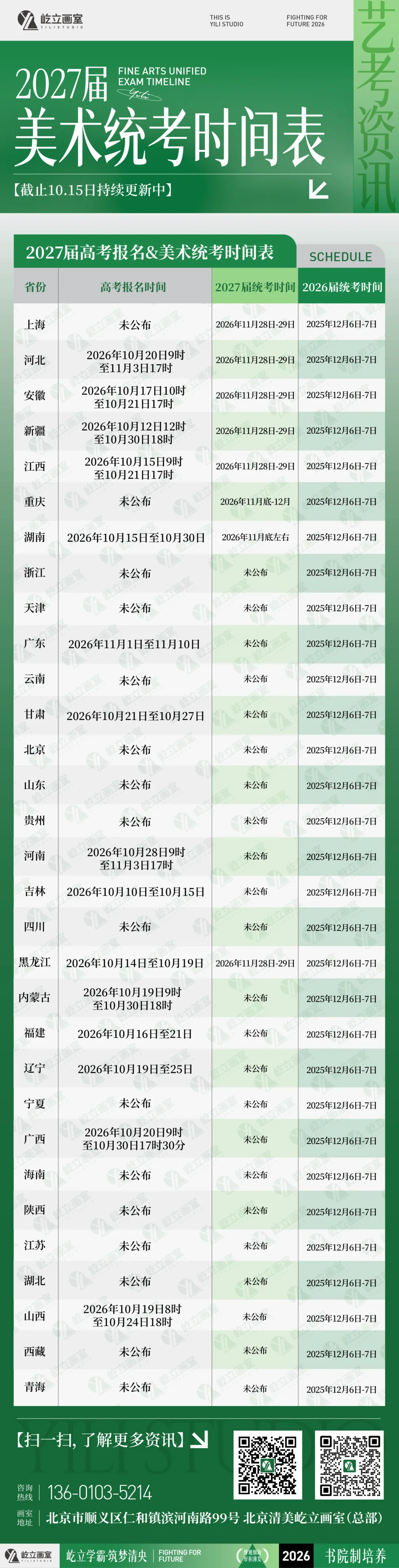 清美屹立丨2027届各省市高考报名时间&校考院校资讯全汇总!-第2张图片-四季读书网 清美屹立丨2027届各省市高考报名时间&校考院校资讯全汇总!-第2张图片-四季读书网
