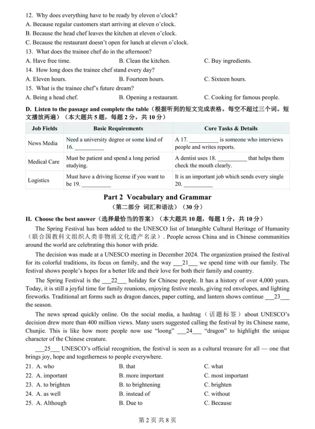 【初三月考】对标2027上海中考,市西初级9(上)10月英语调研卷+答案已出!-第3张图片-四季读书网