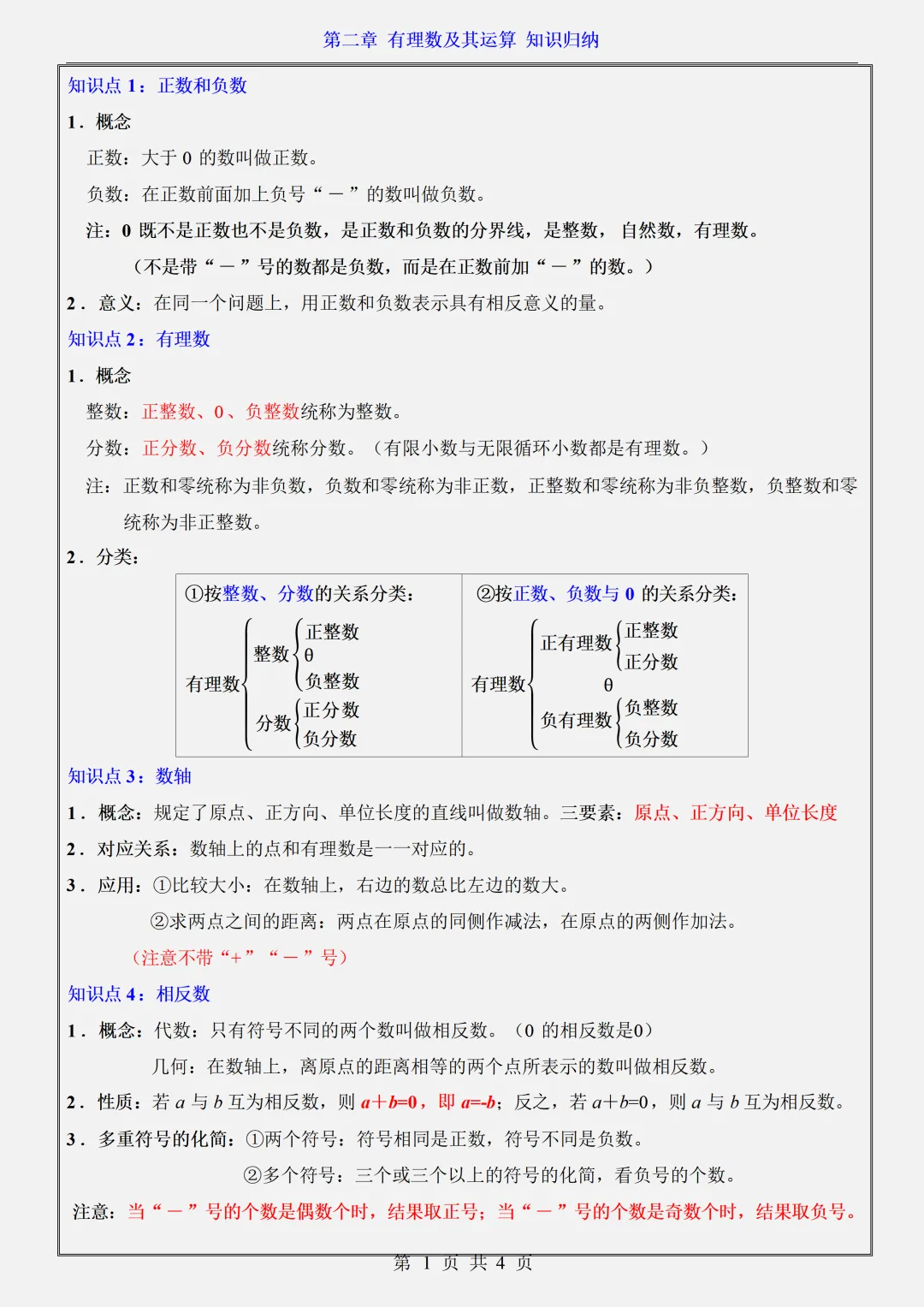 【初一】新版七上数学北师大版全册必背考点知识点梳理汇总,完整版可打印(2026)-第4张图片-四季读书网 【初一】新版七上数学北师大版全册必背考点知识点梳理汇总,完整版可打印(2026)-第4张图片-四季读书网
