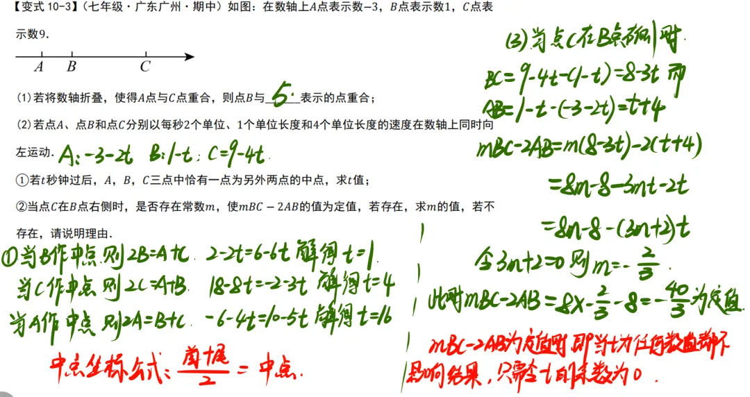 初一数学提升训练1-2数轴动点问题中的相遇问题-第8张图片-四季读书网