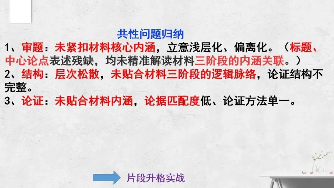 以材为脉 行文有根——2027届高考议论文“贴着材料写”技法指导课件-第14张图片-四季读书网