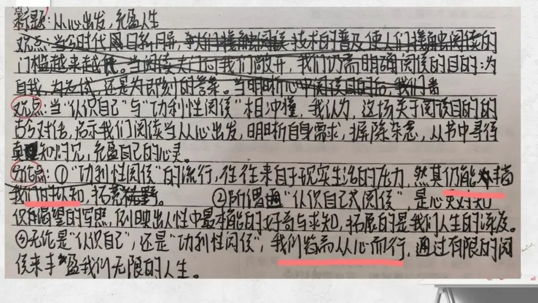 以材为脉 行文有根——2027届高考议论文“贴着材料写”技法指导课件-第23张图片-四季读书网