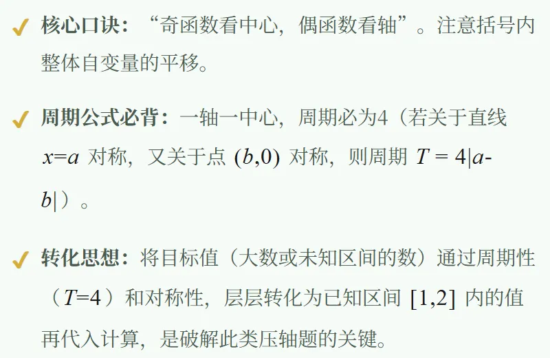 高考数学压轴真题:一轴一中心,周期必为4-第9张图片-四季读书网 高考数学压轴真题:一轴一中心,周期必为4-第9张图片-四季读书网