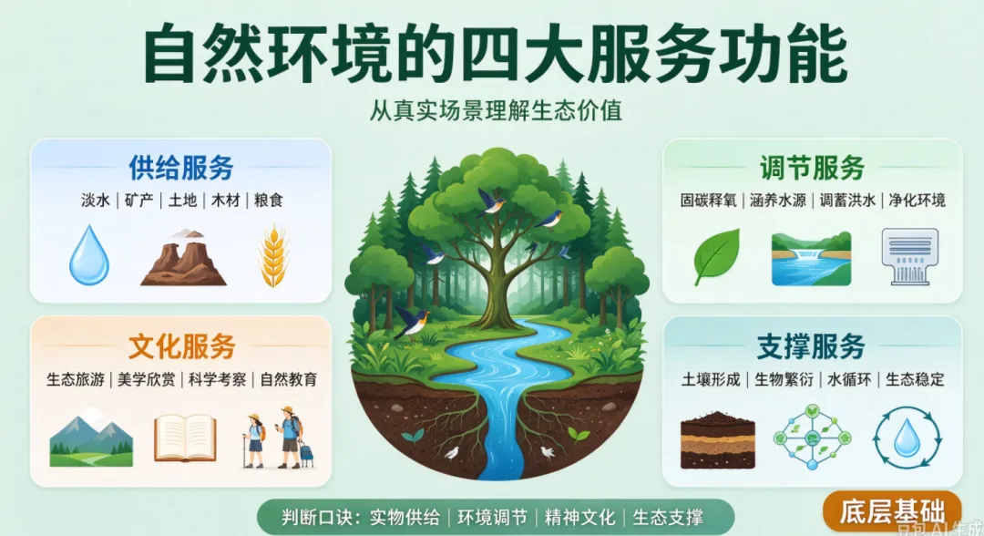 高考地理(选修三)必考知识点|自然环境的服务功能知识点总结-第1张图片-四季读书网