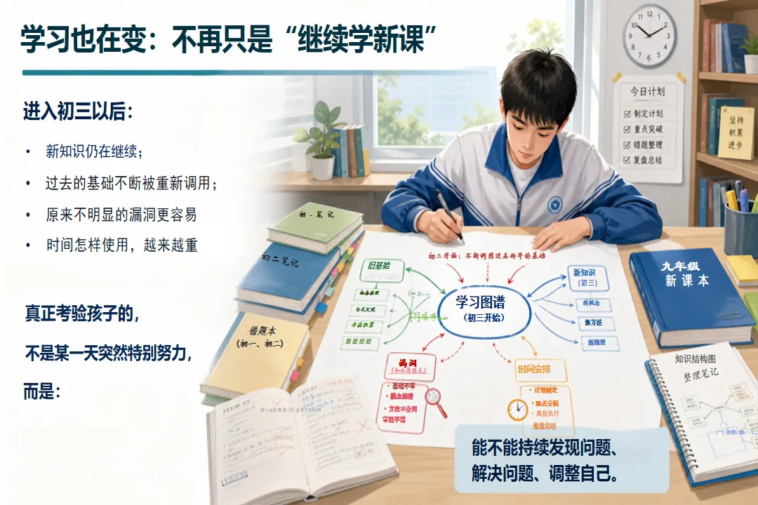 《初三九年级上学期家长会PPT:走稳初三奔赴中考(初三与以前有什么不同分析+中考信息家长必读+学生状态三大信号识别+成绩波动三问法)》-第9张图片-四季读书网 《初三九年级上学期家长会PPT:走稳初三奔赴中考(初三与以前有什么不同分析+中考信息家长必读+学生状态三大信号识别+成绩波动三问法)》-第9张图片-四季读书网