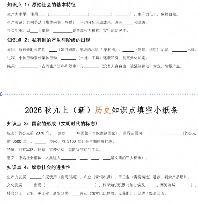 1016】初三九年级上册历史全套默写资料,知识点小纸条,打印直接背-第10张图片-四季读书网 1016】初三九年级上册历史全套默写资料,知识点小纸条,打印直接背-第10张图片-四季读书网