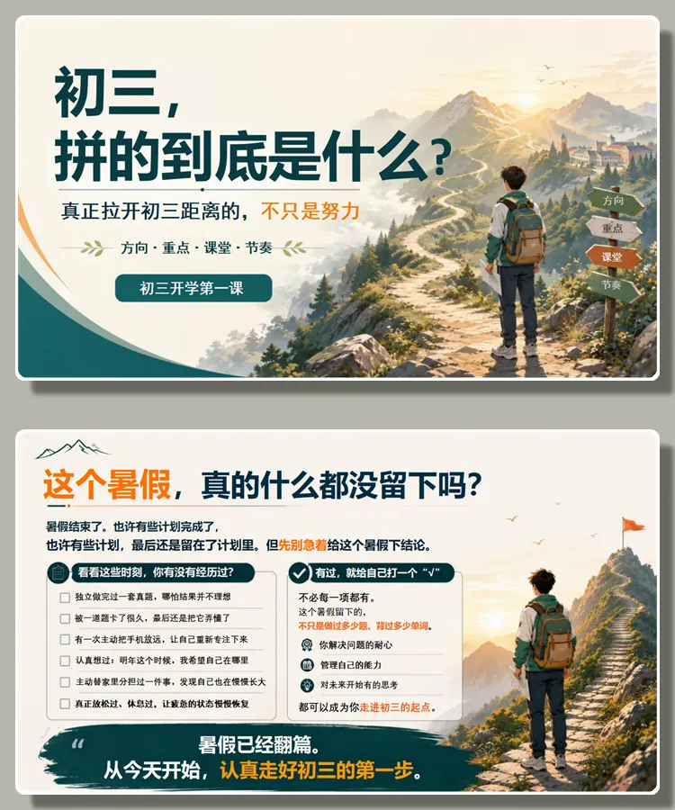 【7228】初三九年级上学期开学第一课,初三家长会,九年级家长会-第1张图片-四季读书网