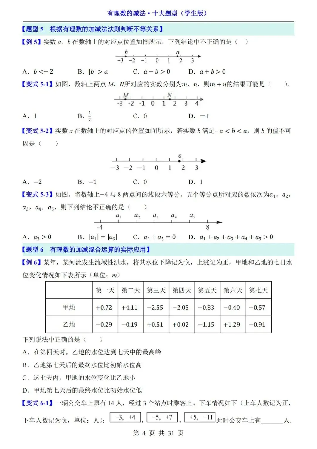 初一数学|有理数的减法十大题型,吃透不再丢分!-第5张图片-四季读书网 初一数学|有理数的减法十大题型,吃透不再丢分!-第5张图片-四季读书网