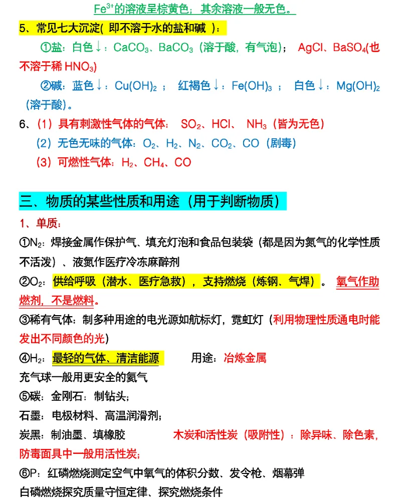 2026初三化学必背13大类高频考点-第2张图片-四季读书网