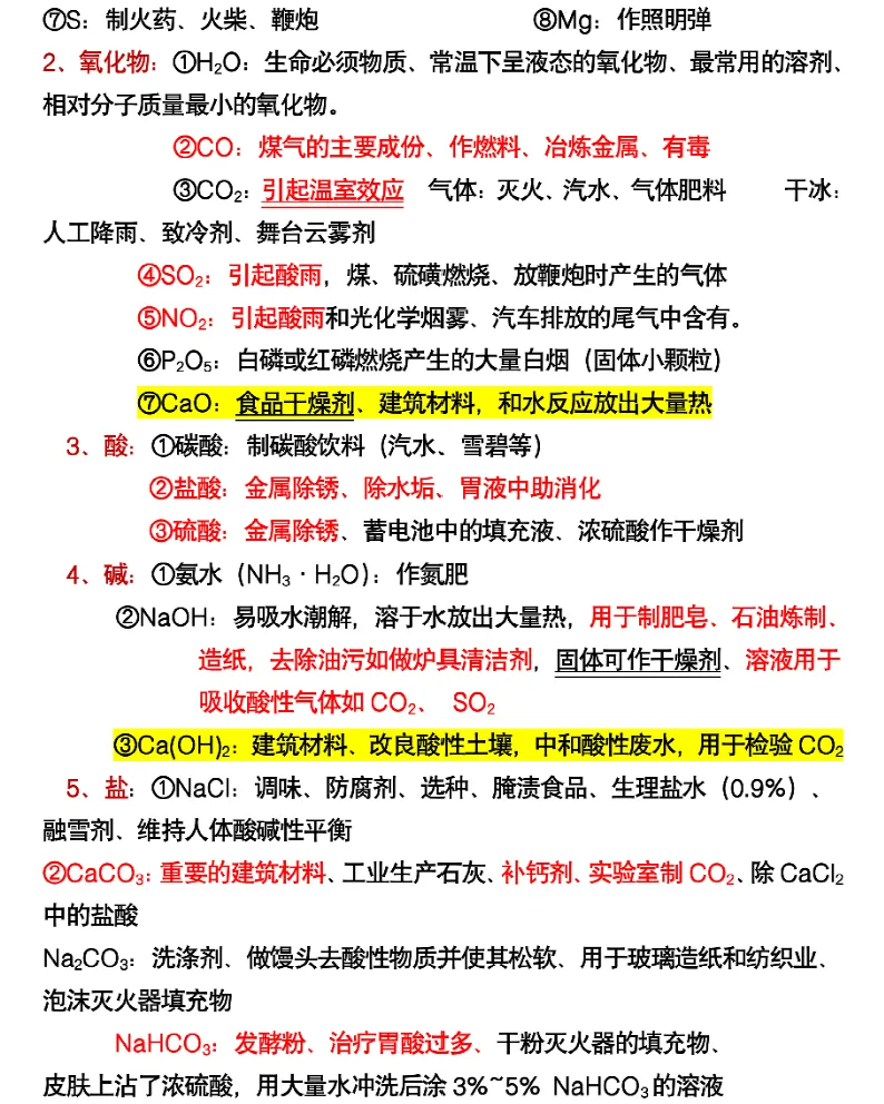 2026初三化学必背13大类高频考点-第3张图片-四季读书网