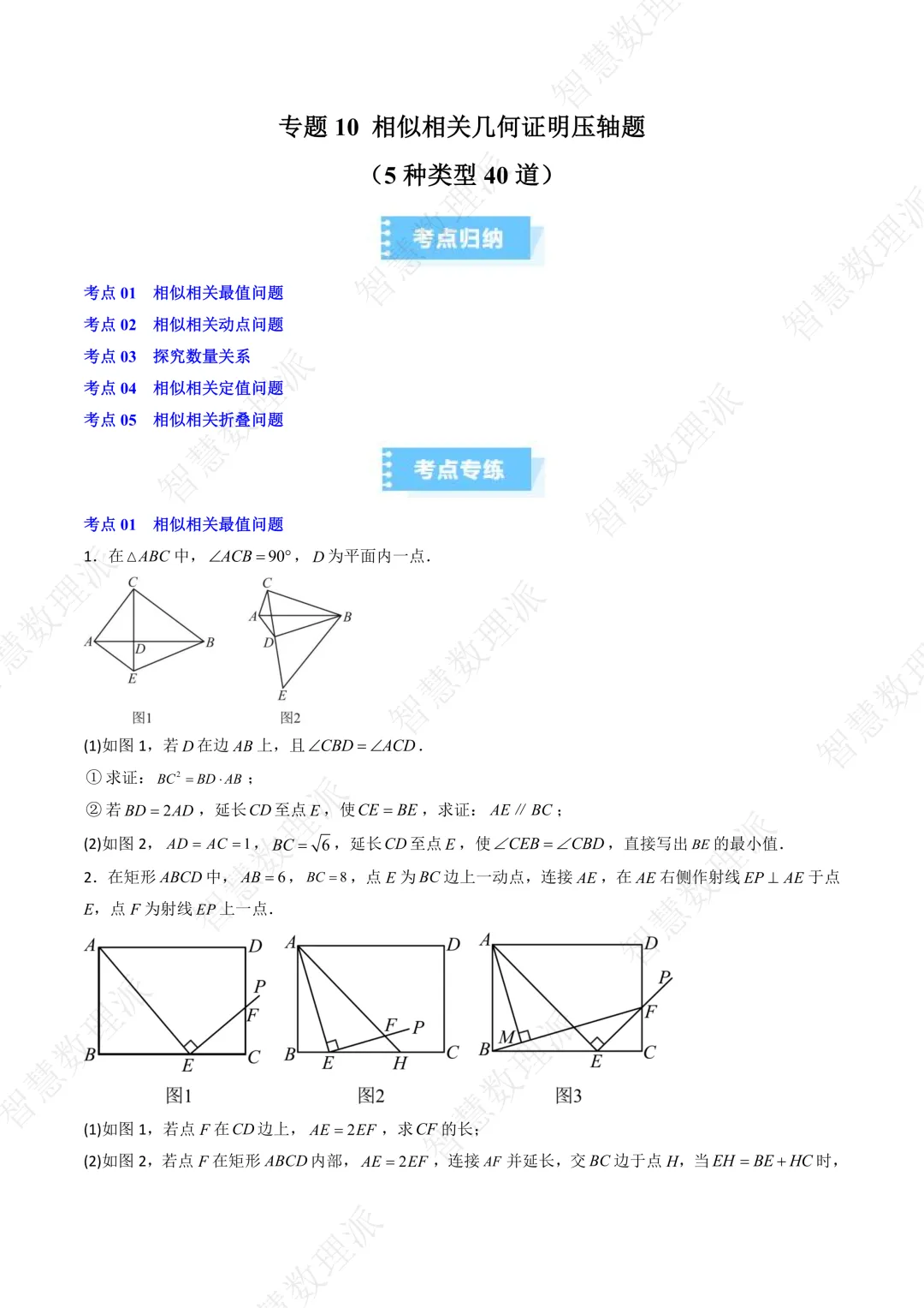 北师大版初三 九年级上册数学 《专题十五 相似相关几何证明压轴题》-第1张图片-四季读书网