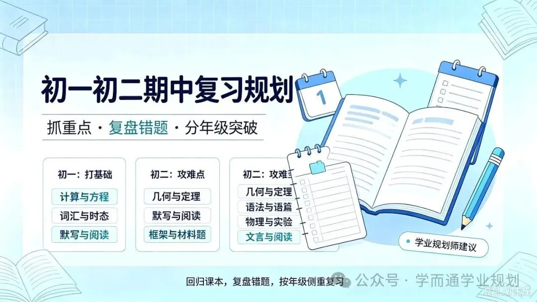初一、初二期中考,找对复习重点,轻松逆袭不滑坡-第1张图片-四季读书网