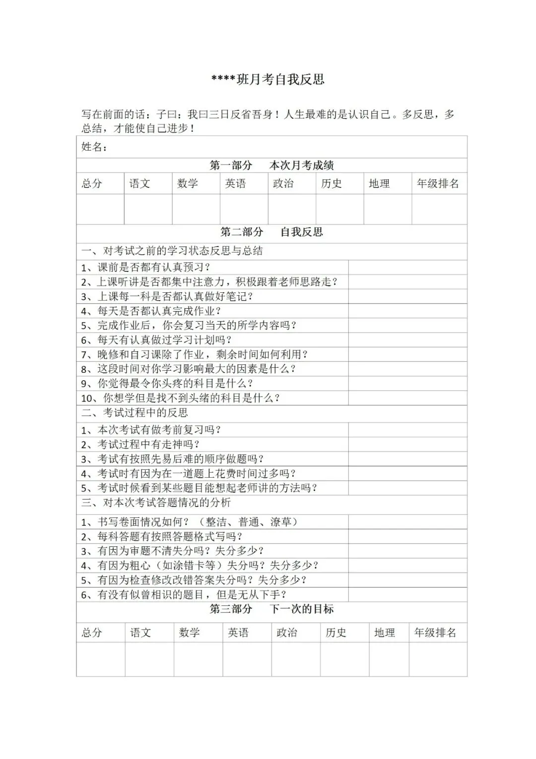 你的分数都去哪里了?|月考/期中考后成绩分析班会,学生看完自己就坐不住了【PPT 课件+ 教案 + 分析表+反思】-第7张图片-四季读书网