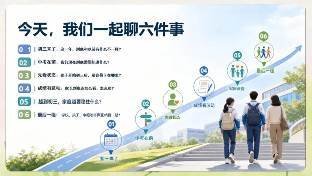 《初三九年级上学期开学期中家长会:走稳初三奔赴中考》PPT课件+发言稿,电子版可编辑修改-第7张图片-四季读书网 《初三九年级上学期开学期中家长会:走稳初三奔赴中考》PPT课件+发言稿,电子版可编辑修改-第7张图片-四季读书网