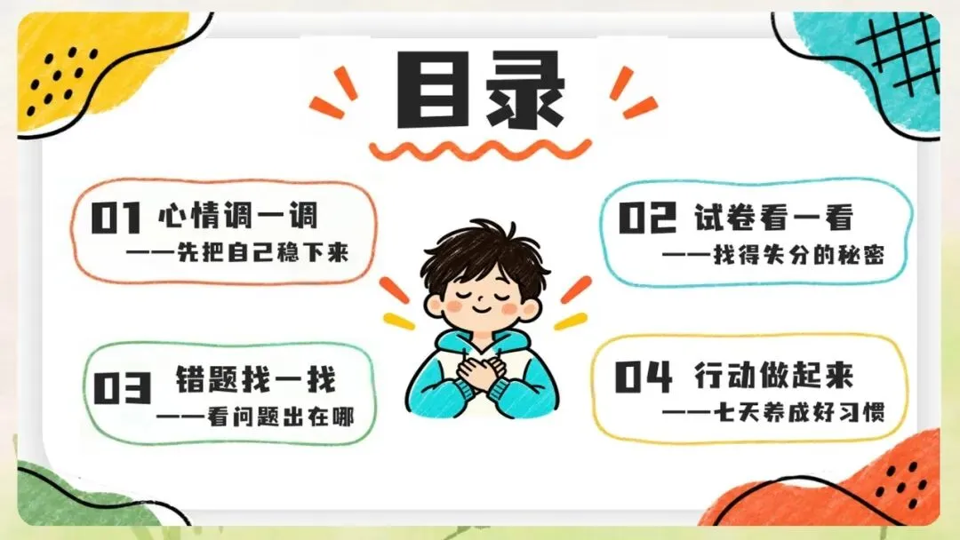 《月考期中考考后成绩分析班会:一次考试,一份成长说明书》PPT课件+教案,电子版可编辑修改-第4张图片-四季读书网 《月考期中考考后成绩分析班会:一次考试,一份成长说明书》PPT课件+教案,电子版可编辑修改-第4张图片-四季读书网