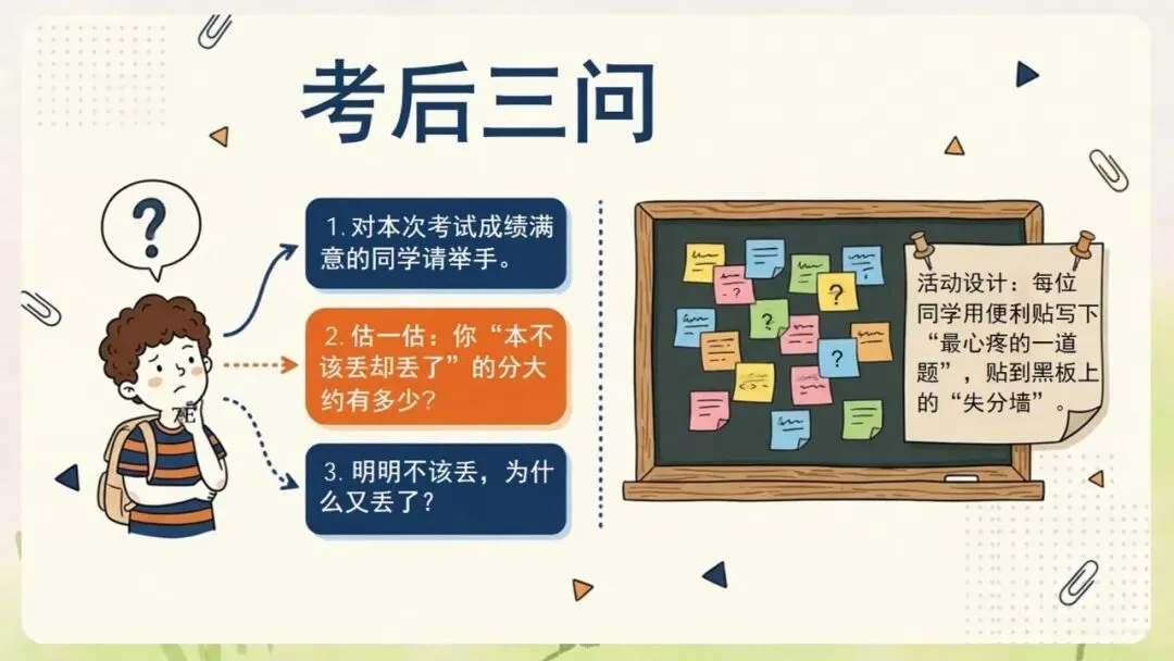 《月考期中考考后成绩分析班会:把失分拆成可以改的动作》PPT课件+教案,电子版可编辑修改-第5张图片-四季读书网 《月考期中考考后成绩分析班会:把失分拆成可以改的动作》PPT课件+教案,电子版可编辑修改-第5张图片-四季读书网