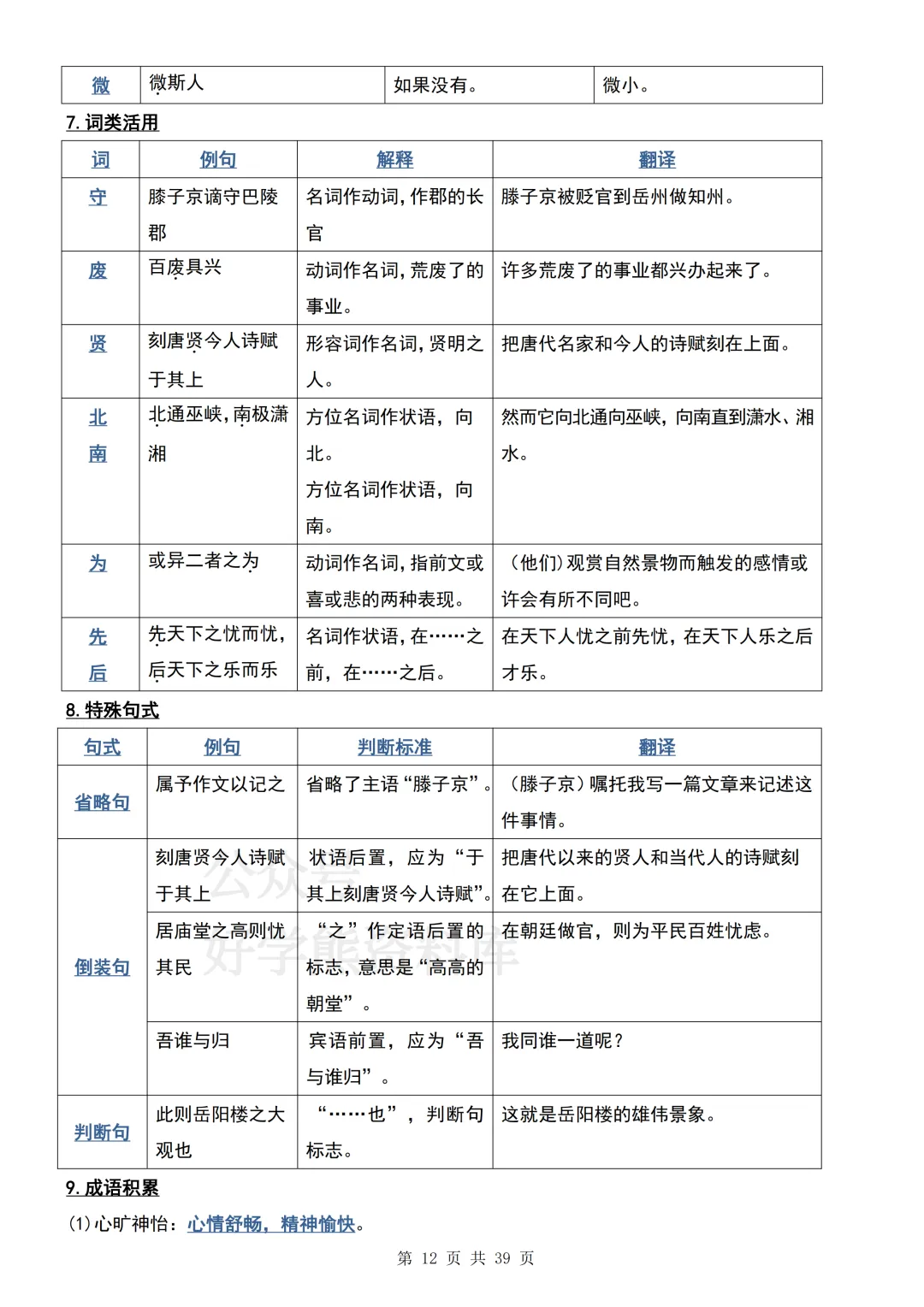 【期中复习】2026人教版初三九年级上册语文期中考试文言文知识梳理汇总-第12张图片-四季读书网 【期中复习】2026人教版初三九年级上册语文期中考试文言文知识梳理汇总-第12张图片-四季读书网