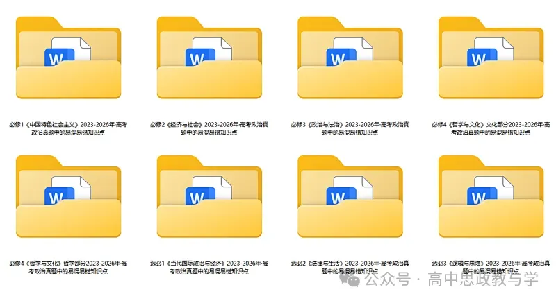 2023-2026年高考政治真题中的易混易错知识点(7本书8个模块完整版)-第12张图片-四季读书网