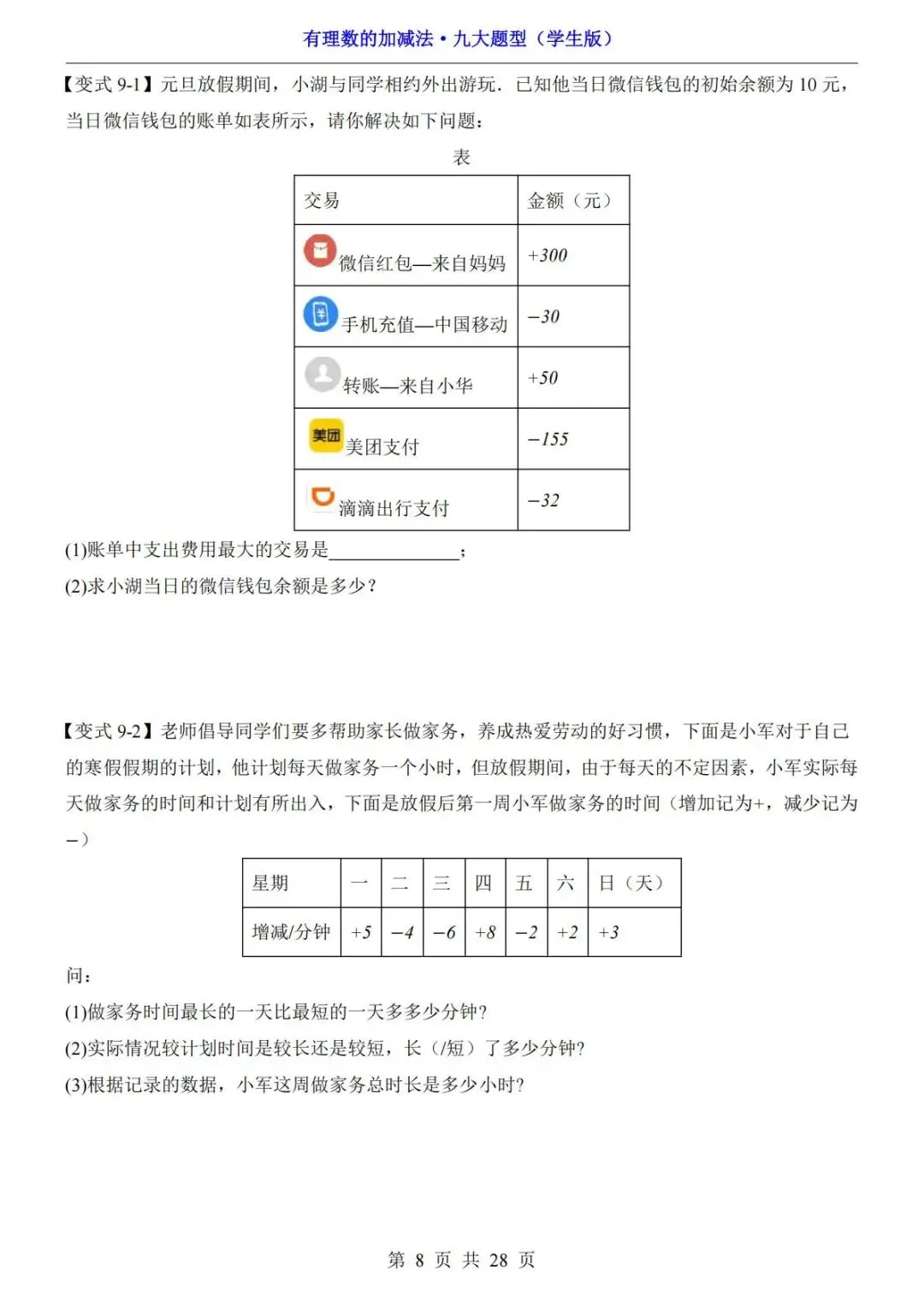 初一数学重难点:有理数加减法九大题型,直接收藏练习-第9张图片-四季读书网 初一数学重难点:有理数加减法九大题型,直接收藏练习-第9张图片-四季读书网
