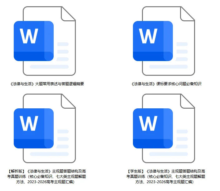 《法律与生活》主观题答题结构及与高考真题主观题汇编(核心必备知识、七大类主观题解题方法)-第15张图片-四季读书网