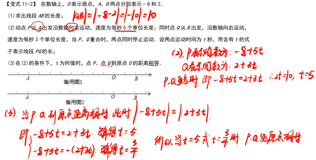 初一数学提升训练3-4数轴动点问题中的相距问题,和差倍分问题 ,定值问题-第3张图片-四季读书网