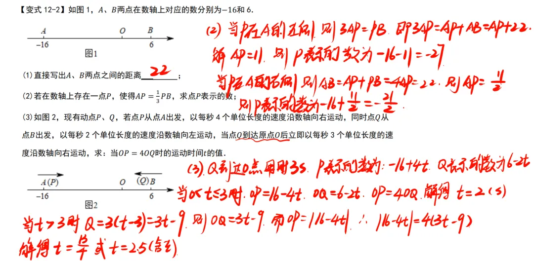 初一数学提升训练3-4数轴动点问题中的相距问题,和差倍分问题 ,定值问题-第7张图片-四季读书网