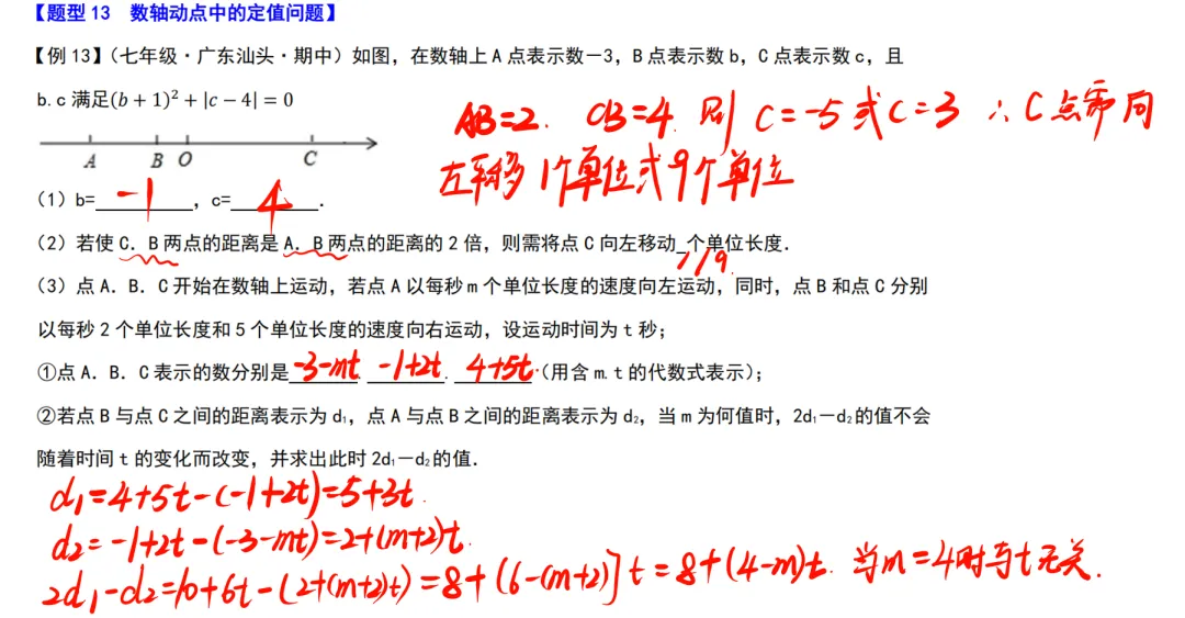 初一数学提升训练3-4数轴动点问题中的相距问题,和差倍分问题 ,定值问题-第8张图片-四季读书网