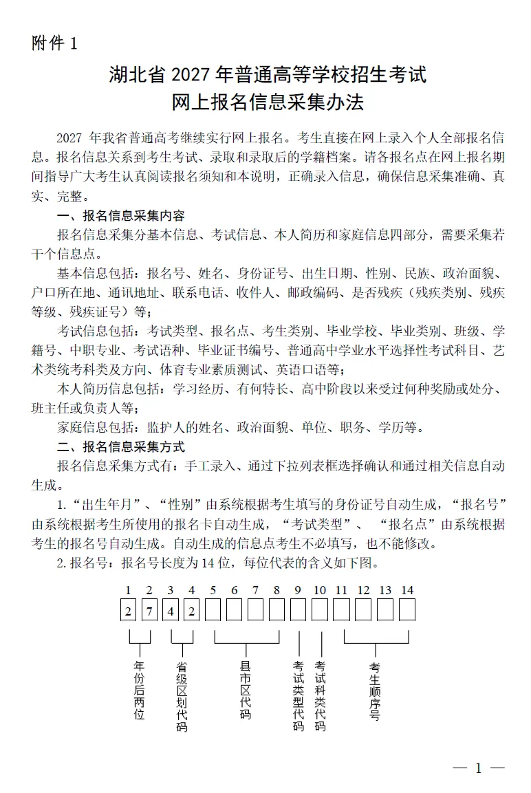 湖北省丨2027年普通高考报名10月27日开始-第5张图片-四季读书网 湖北省丨2027年普通高考报名10月27日开始-第5张图片-四季读书网