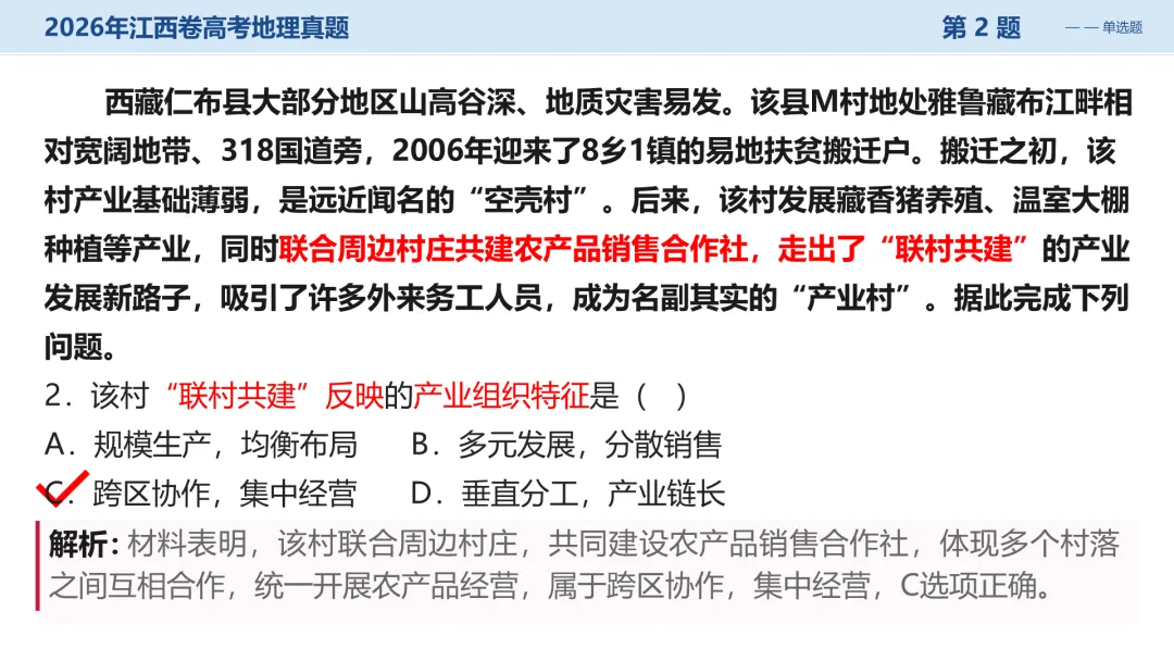 2026江西卷高考地理试题讲评PPT-第19张图片-四季读书网