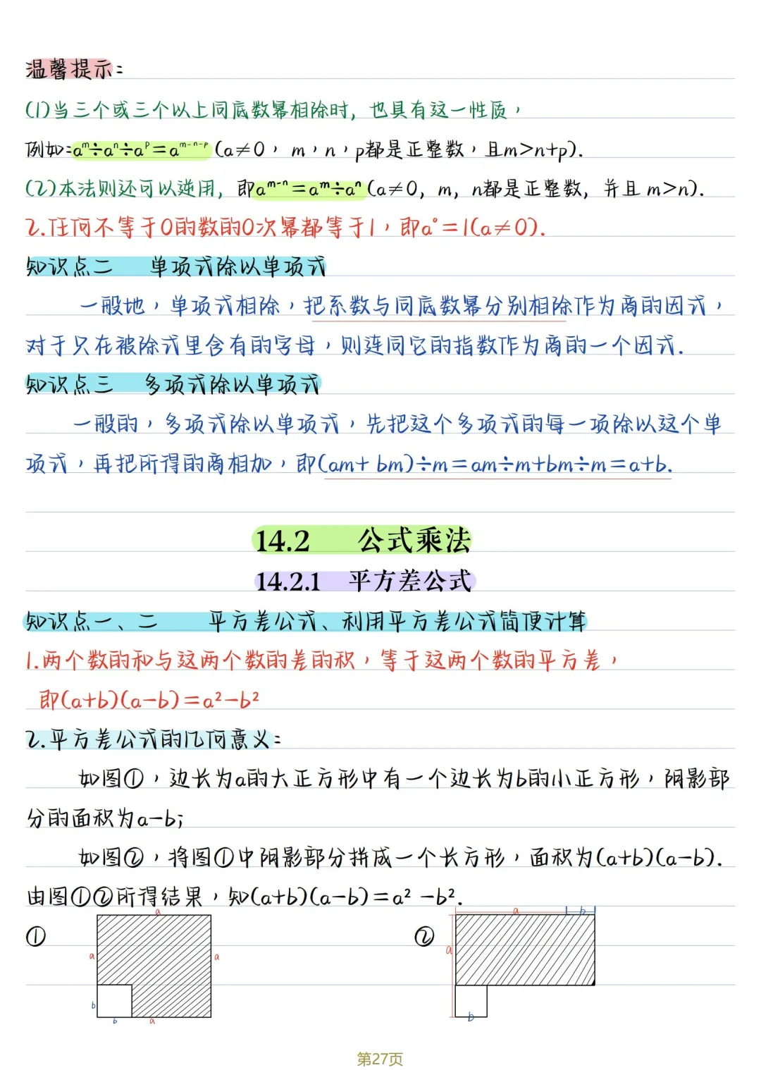 初二数学 | 人教版八年级上册核心知识点总结(彩色电子版)-第27张图片-四季读书网