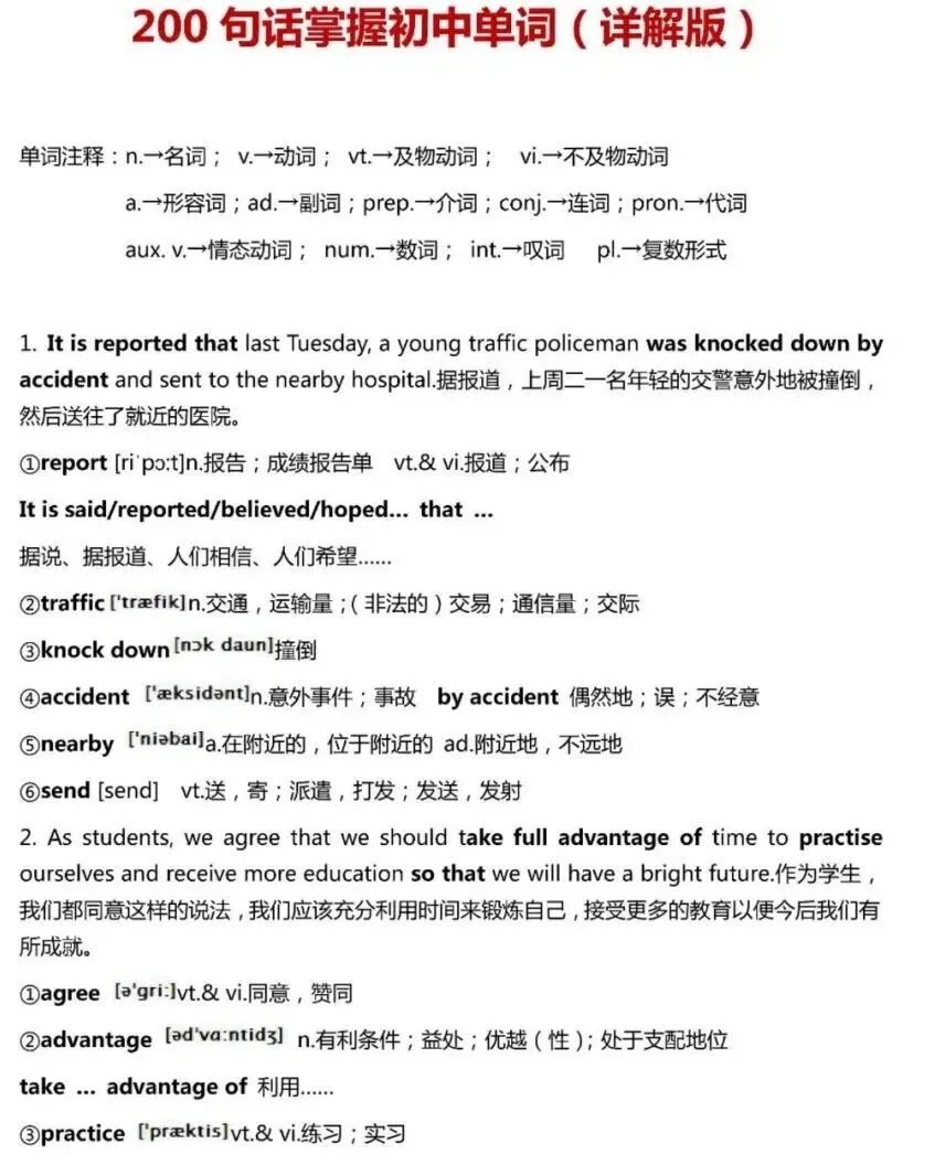 中考英语词汇大全:1600 核心词 + 200 个长句串联记忆,可下载-第4张图片-四季读书网 中考英语词汇大全:1600 核心词 + 200 个长句串联记忆,可下载-第4张图片-四季读书网