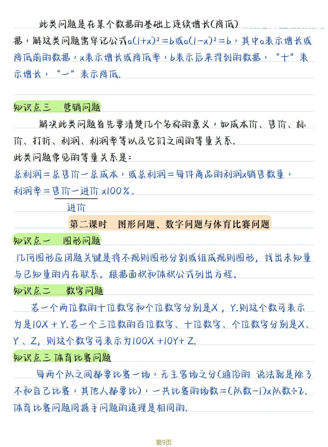 初三数学 | 人教版九年级上册核心知识点总结(彩色电子版)-第9张图片-四季读书网 初三数学 | 人教版九年级上册核心知识点总结(彩色电子版)-第9张图片-四季读书网