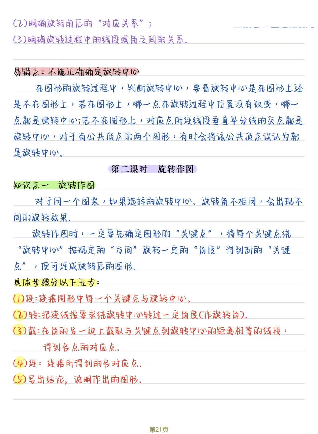 初三数学 | 人教版九年级上册核心知识点总结(彩色电子版)-第21张图片-四季读书网 初三数学 | 人教版九年级上册核心知识点总结(彩色电子版)-第21张图片-四季读书网