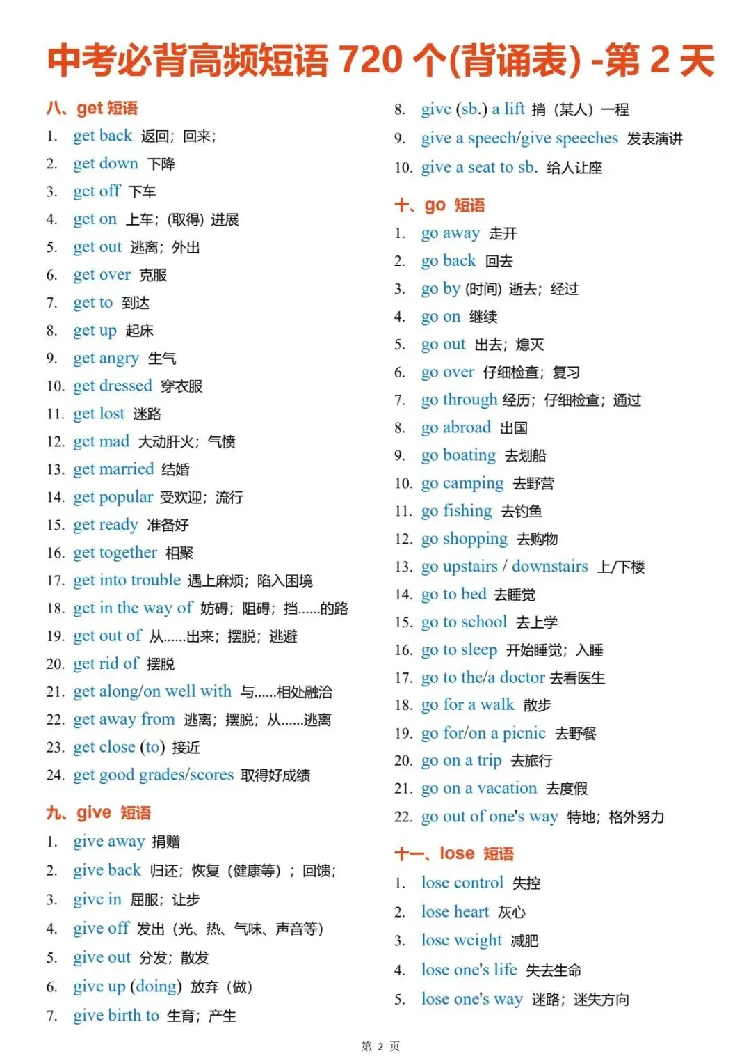 中考高频短语720个(背诵表),电子打印版!-第3张图片-四季读书网 中考高频短语720个(背诵表),电子打印版!-第3张图片-四季读书网