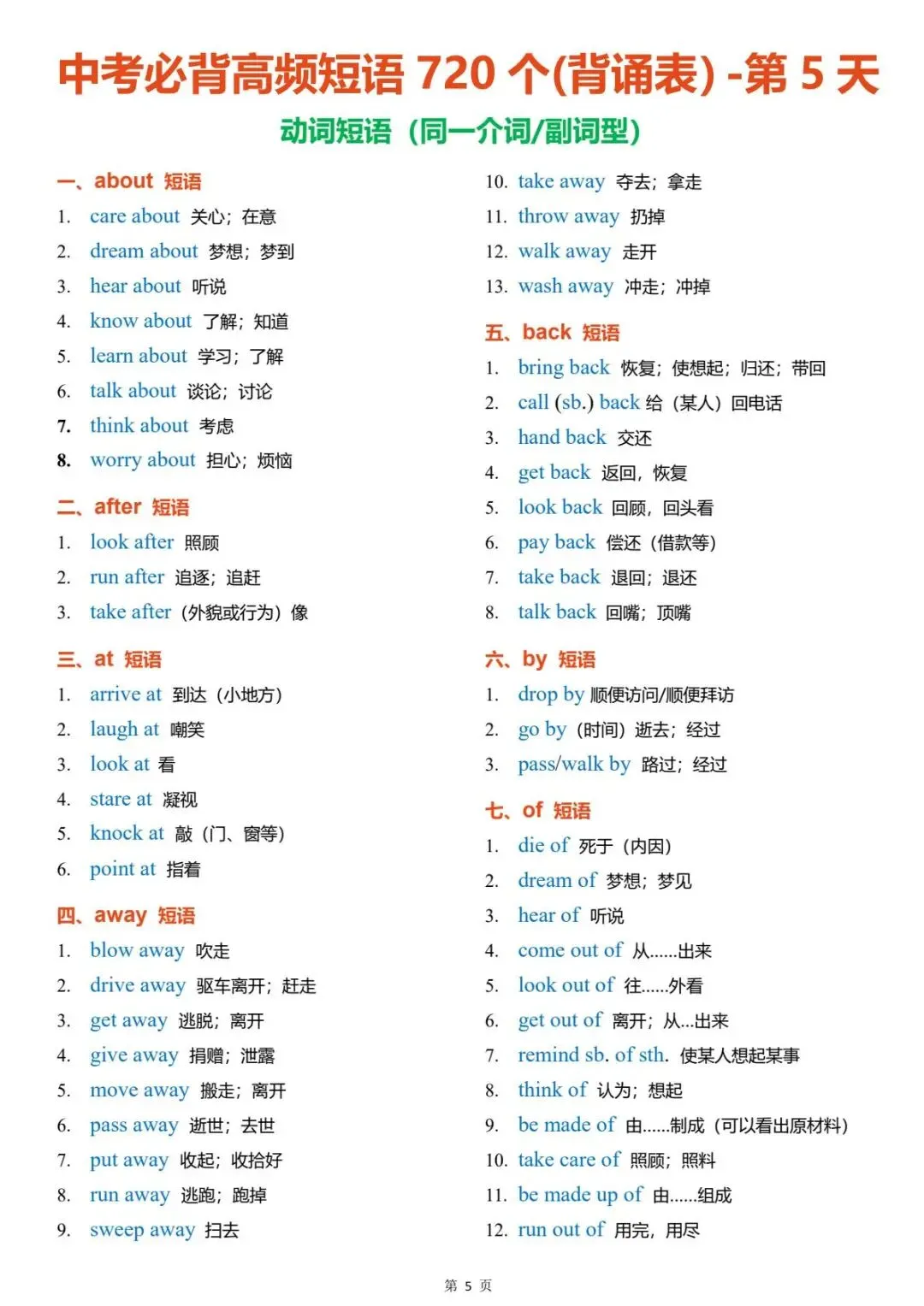 中考高频短语720个(背诵表),电子打印版!-第6张图片-四季读书网 中考高频短语720个(背诵表),电子打印版!-第6张图片-四季读书网