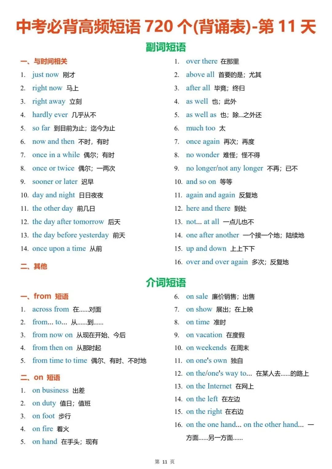 中考高频短语720个(背诵表),电子打印版!-第12张图片-四季读书网 中考高频短语720个(背诵表),电子打印版!-第12张图片-四季读书网