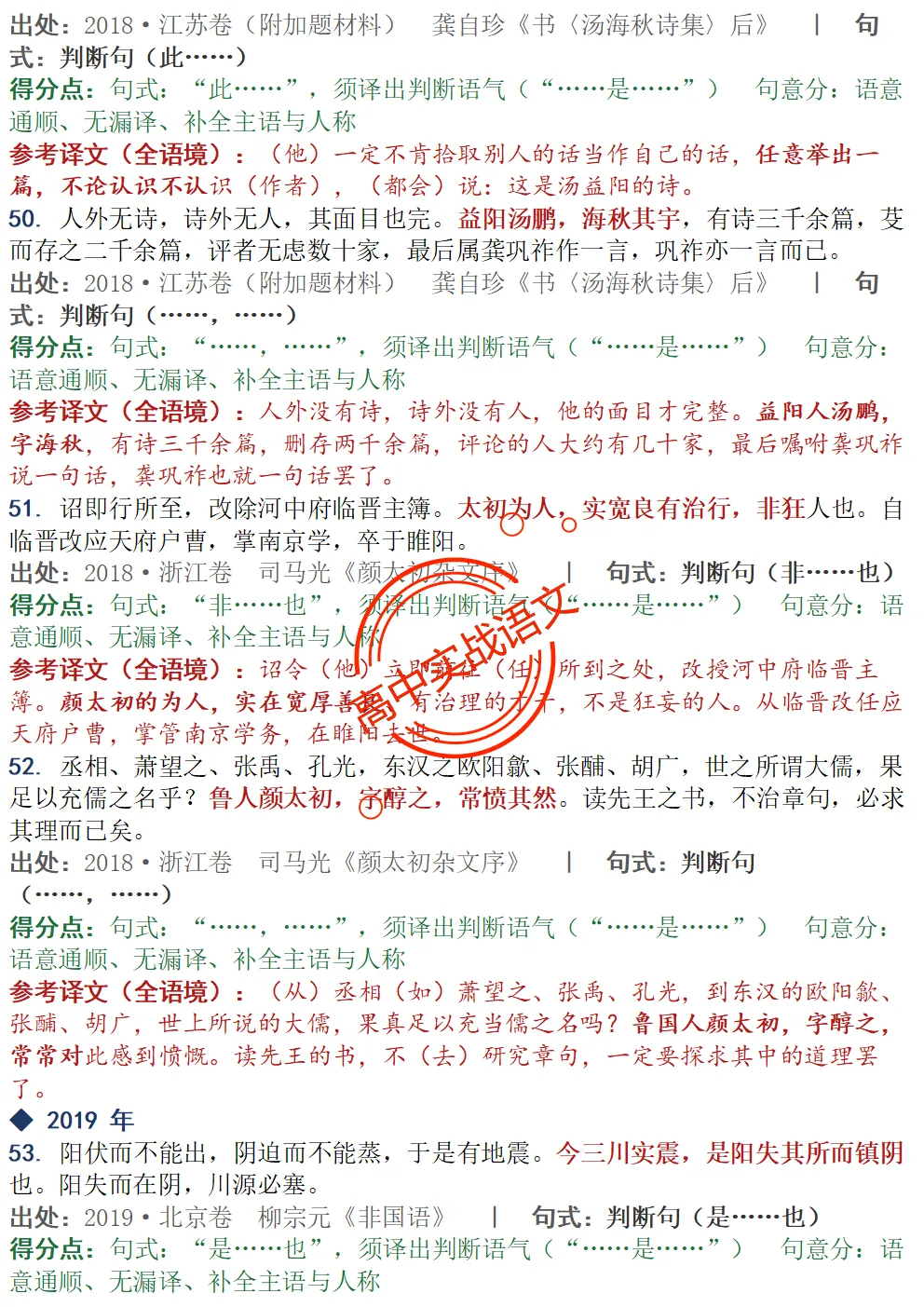 【对标真题】为什么要学透【文言句式】,因为高考都考过,近10年文言句式对点全梳理(108页)!-第25张图片-四季读书网 【对标真题】为什么要学透【文言句式】,因为高考都考过,近10年文言句式对点全梳理(108页)!-第25张图片-四季读书网
