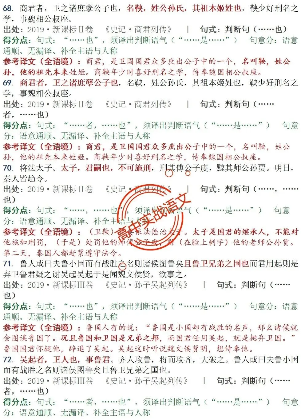 【对标真题】为什么要学透【文言句式】,因为高考都考过,近10年文言句式对点全梳理(108页)!-第29张图片-四季读书网 【对标真题】为什么要学透【文言句式】,因为高考都考过,近10年文言句式对点全梳理(108页)!-第29张图片-四季读书网