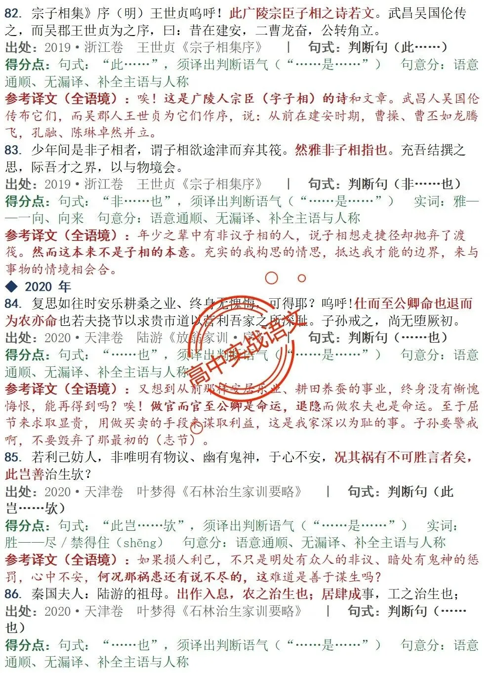 【对标真题】为什么要学透【文言句式】,因为高考都考过,近10年文言句式对点全梳理(108页)!-第32张图片-四季读书网 【对标真题】为什么要学透【文言句式】,因为高考都考过,近10年文言句式对点全梳理(108页)!-第32张图片-四季读书网