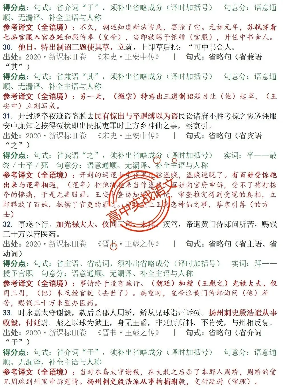 【对标真题】为什么要学透【文言句式】,因为高考都考过,近10年文言句式对点全梳理(108页)!-第70张图片-四季读书网 【对标真题】为什么要学透【文言句式】,因为高考都考过,近10年文言句式对点全梳理(108页)!-第70张图片-四季读书网