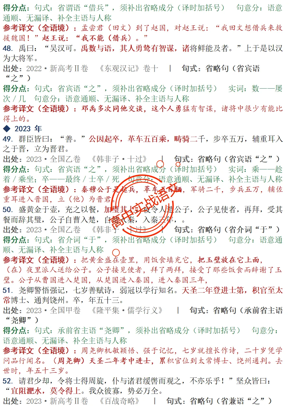 【对标真题】为什么要学透【文言句式】,因为高考都考过,近10年文言句式对点全梳理(108页)!-第74张图片-四季读书网 【对标真题】为什么要学透【文言句式】,因为高考都考过,近10年文言句式对点全梳理(108页)!-第74张图片-四季读书网