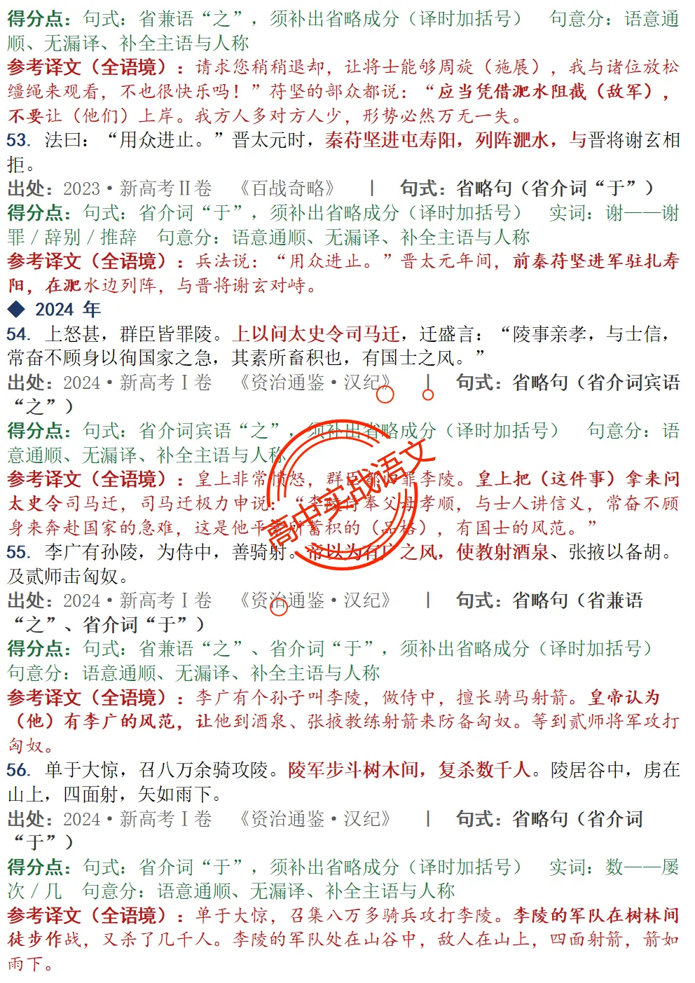 【对标真题】为什么要学透【文言句式】,因为高考都考过,近10年文言句式对点全梳理(108页)!-第75张图片-四季读书网 【对标真题】为什么要学透【文言句式】,因为高考都考过,近10年文言句式对点全梳理(108页)!-第75张图片-四季读书网