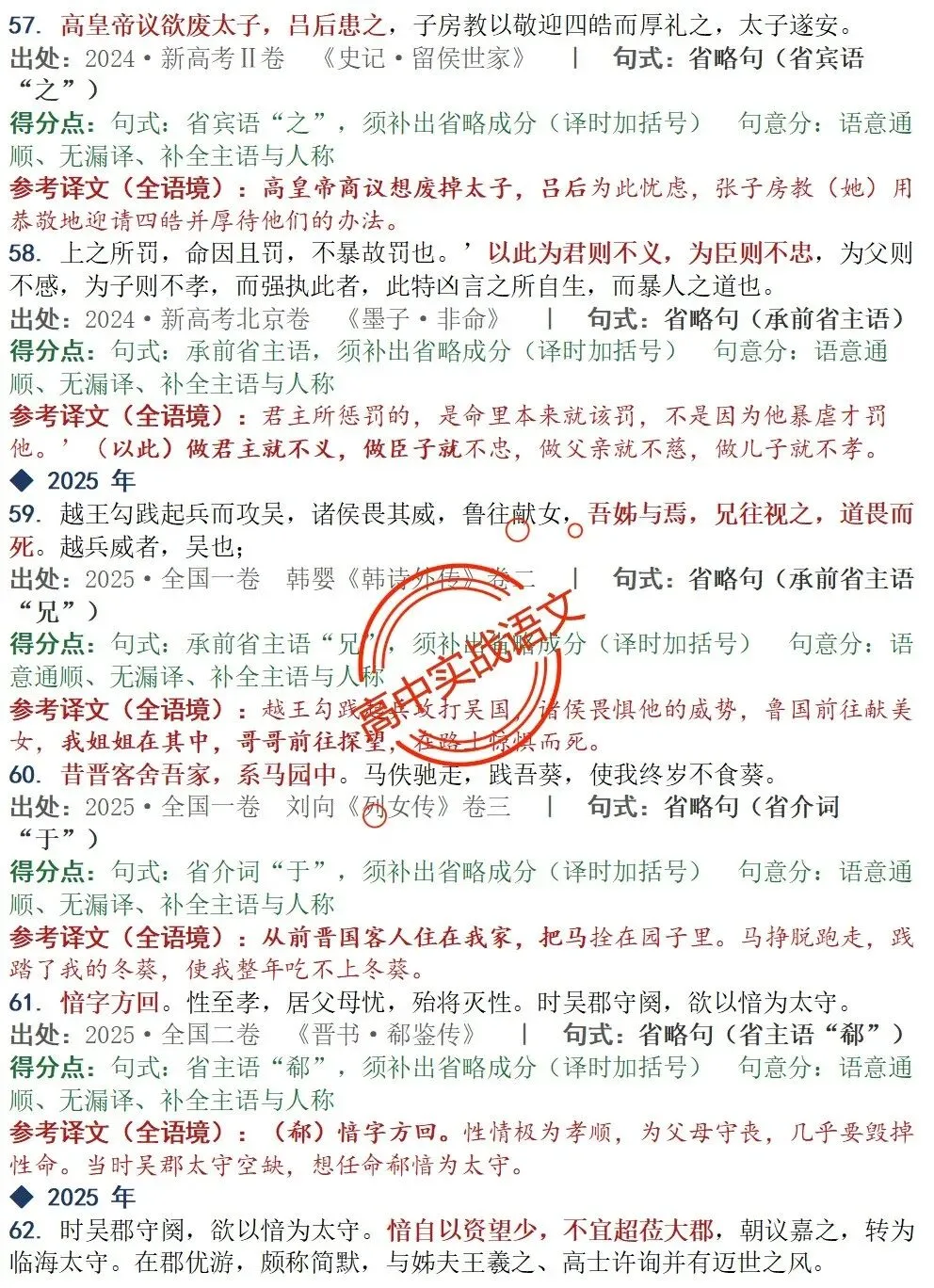 【对标真题】为什么要学透【文言句式】,因为高考都考过,近10年文言句式对点全梳理(108页)!-第76张图片-四季读书网 【对标真题】为什么要学透【文言句式】,因为高考都考过,近10年文言句式对点全梳理(108页)!-第76张图片-四季读书网