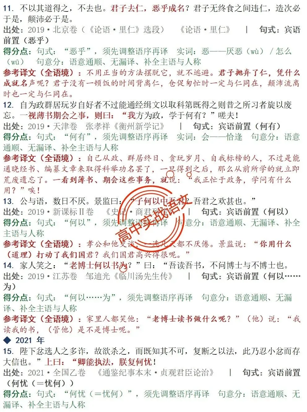 【对标真题】为什么要学透【文言句式】,因为高考都考过,近10年文言句式对点全梳理(108页)!-第81张图片-四季读书网 【对标真题】为什么要学透【文言句式】,因为高考都考过,近10年文言句式对点全梳理(108页)!-第81张图片-四季读书网