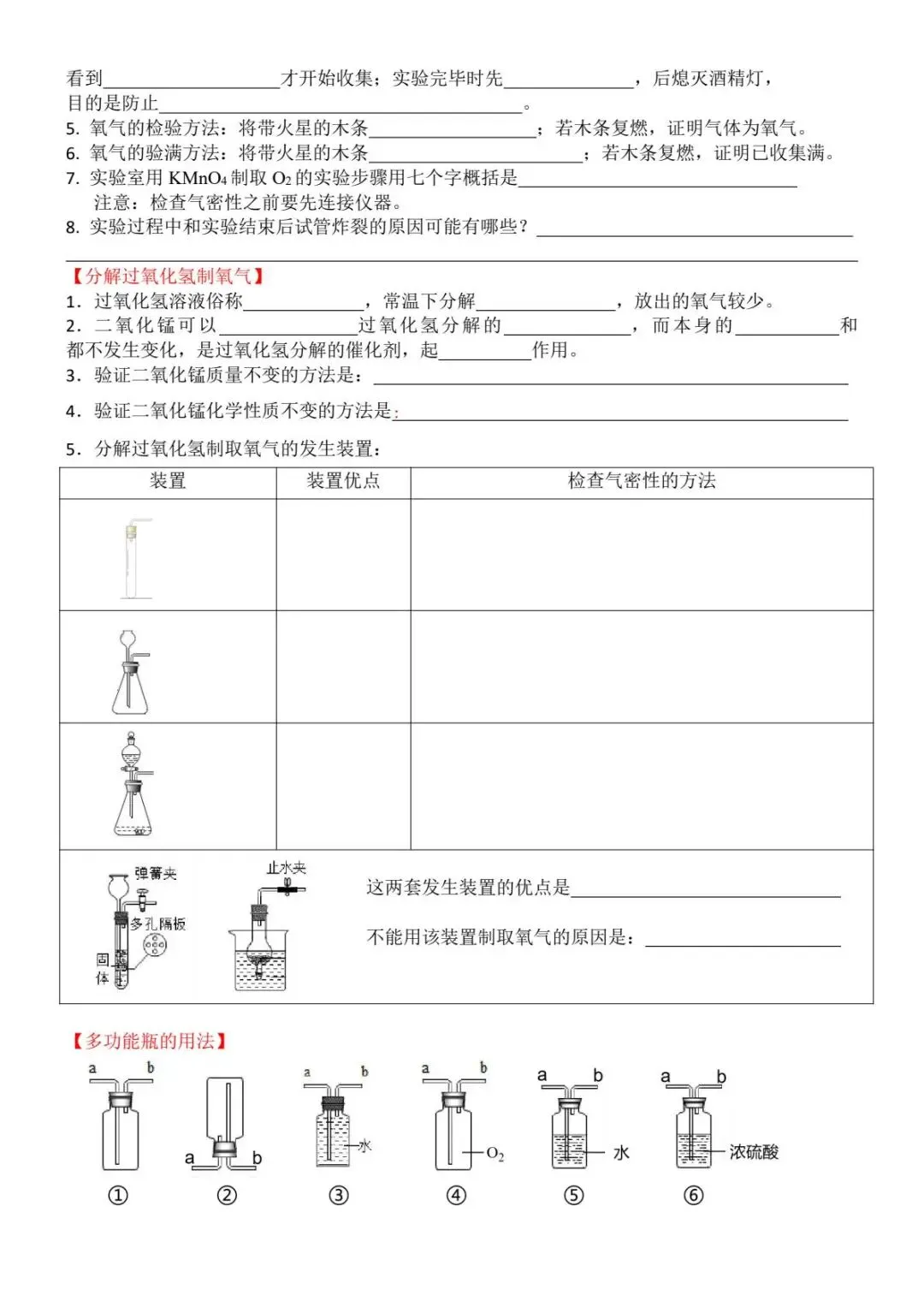 初三化学22个必考实验及考点填空附答案解析,100%会考!可下载打印-第2张图片-四季读书网 初三化学22个必考实验及考点填空附答案解析,100%会考!可下载打印-第2张图片-四季读书网
