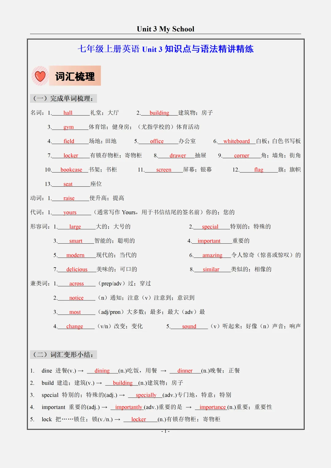 【初一】2026新版七年级上册英语各单元知识点梳理及语法讲义教师版,完整版可打印-第3张图片-四季读书网 【初一】2026新版七年级上册英语各单元知识点梳理及语法讲义教师版,完整版可打印-第3张图片-四季读书网