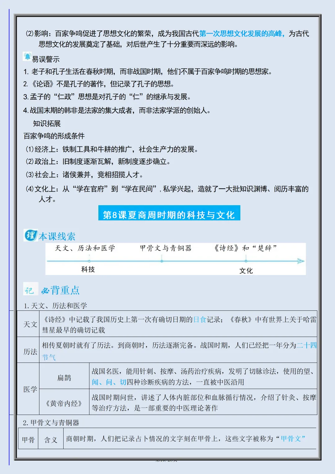 【初一】2026新版七年级上册历史全册必背核心知识提纲,完整版可打印-第12张图片-四季读书网