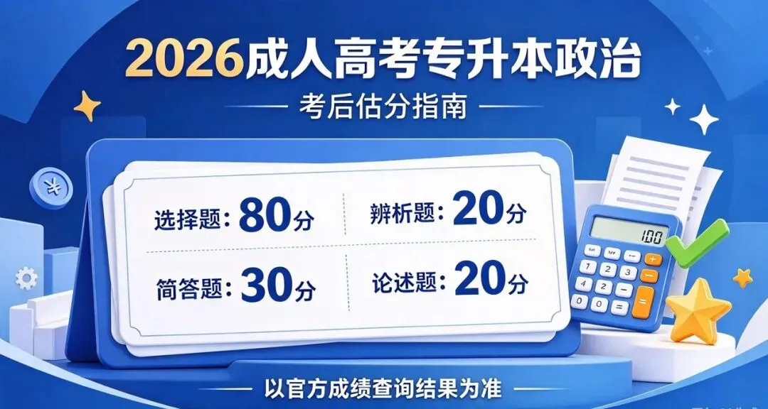 成人高考2026年专升本《政治》试卷和参考答案,一起来估分吧!-第1张图片-四季读书网